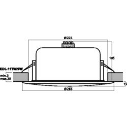 Monacor EDL-11TW SW głośnik sufitowy